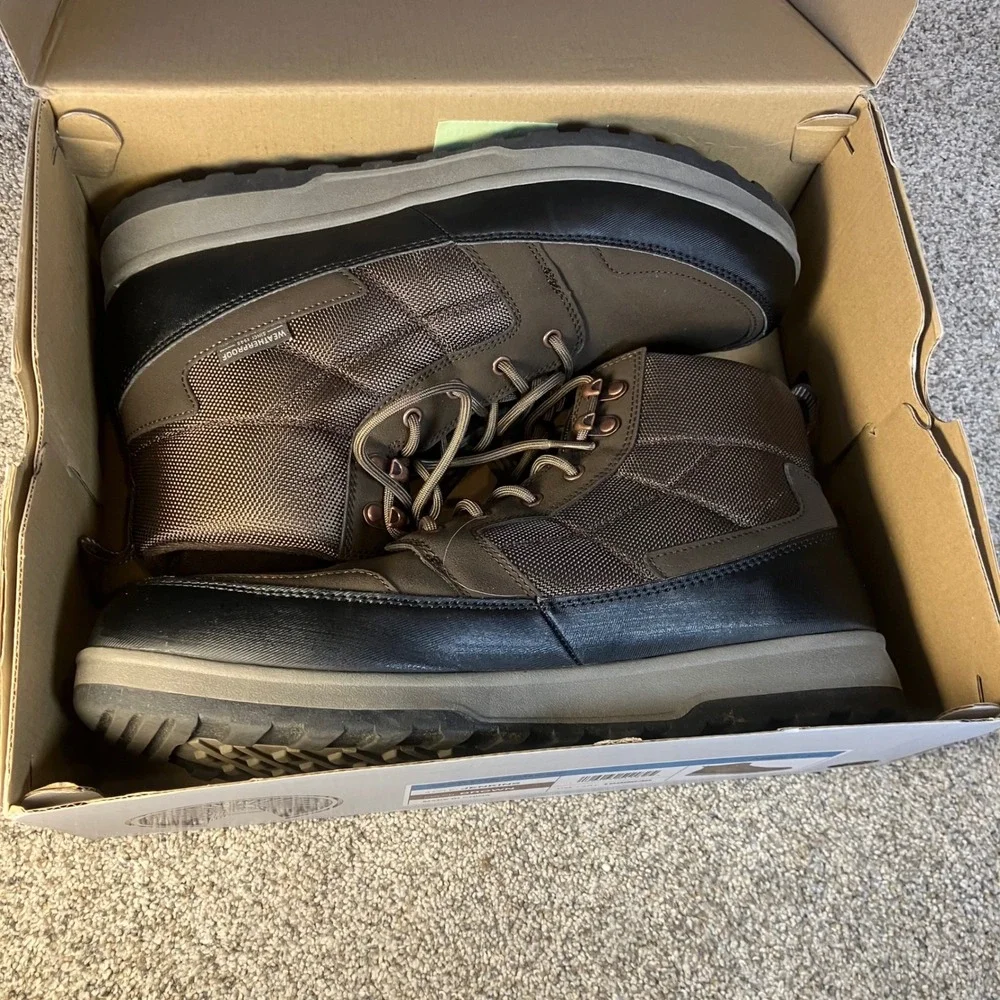 Weatherproof Jenkins Mens 12 Brown Lace Up Memory Foam Hiking Boots NEW IN BOX‎